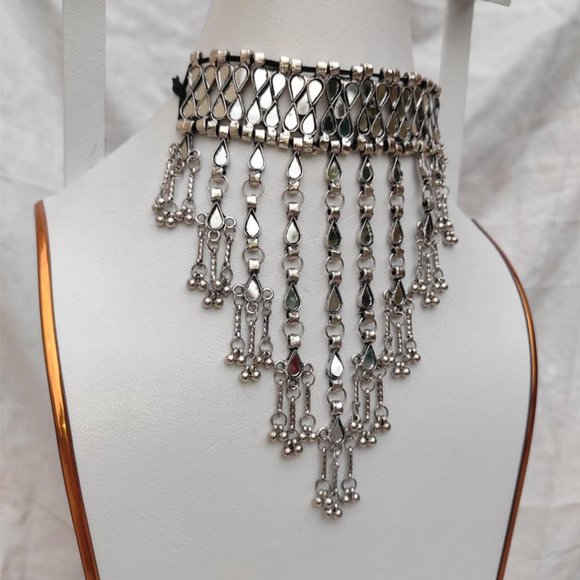 Tribal Mirror Choker Necklace, Ethnic Choker Necklace For Women, Gift For Her - Picture 4 of 10